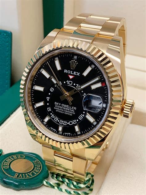 rolex sky dweller yellow gold replica|rolex sky dweller retail price.